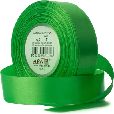 Zdjęcie produktu dla wstążka satynowa 25mmx32m ZIELONA  4szt. | AX25-12