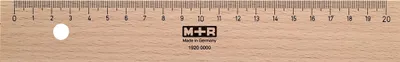 Obrázek produktu pro Möbius   Ruppert Lineal Holz 20cm Buche Metalleinlage 10 Stück