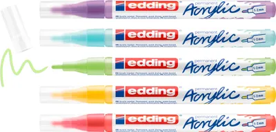 Immagine prodotto di edding 5300 Acrylic "Pennarello acrilico - Arcobaleno", set da 5 pezzi