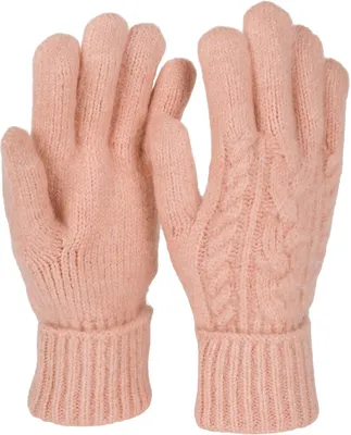 Produktbild von styleBREAKER Damen Strickhandschuhe mit Zopfstrickmuster, warme Winter Fingerhandschuhe, vielseitige Farben 09010051
