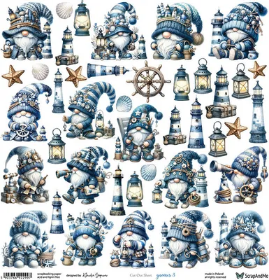 Image de SCRAPandME 30x30cm recto papier scrapbooking 250g, Gnomes 2