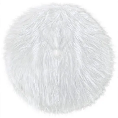 Image de Jupe de sapin de Noël en Fourrure artificielle blanche, 50 cm