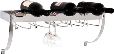 Produktbild von HAKU Flaschenregal Weinregal chrom - Metall, B/H/T: 58x22x18 cm