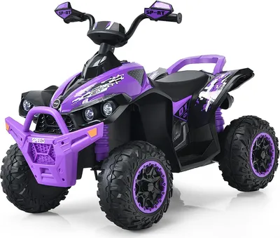 Produktbild von 12V Elektro Quad, 2,2-4,3 km/h Kinderquad mit Musik & Licht & Ladegerät & Hupe, Kinderauto Elektrisch für Kinder ab 3 Jahre, Belastbar bis 35KG (Lila)