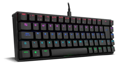 Image de Ozone Tactical, Mini, avec ou sans fil, USB + Bluetooth, mécanique, LED RVB, noir