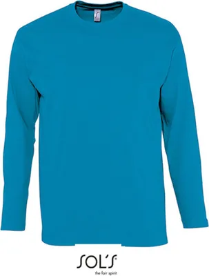 Image de SOLs 11420 | T-shirt Monarch à manches longues pour hommes - Couleur : Aqua - Taille : XL