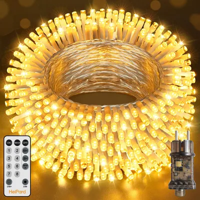 Lichterkette 300 LED 30 m Warmweiß, Fernbedienung, Timer, IP44