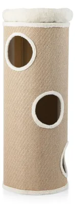 Zdjęcie produktu dla Domek dla kota 4-piętrowy z wyjmowanym pluszowym legowiskiem, brązowy