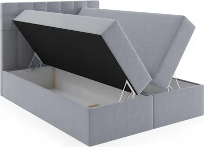 Produktbild von Bett, Boxspringbett MERA mit Bettkästen und VISCO Topper, Doppelbett, Stauraum, Schlafzimmer, Polsterbett, Bettgestell (200x200, Dunkelgrau-Aura 24)