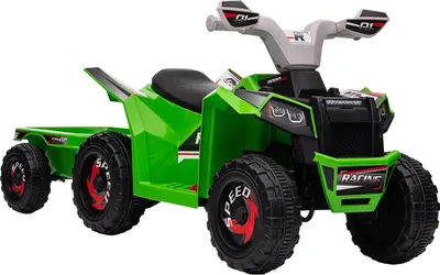 Zdjęcie produktu dla Quad Dziecięcy Elektryczny Quad Dziecięcy, Samochód Elektryczny 6V Z Przyczepką, Pojazd Dziecięcy Dla Dzieci 1,5-3 Lata, 2,5 Km/H, Metal, Zielony
