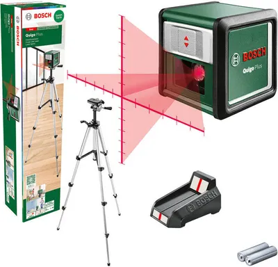 Zdjęcie produktu dla Bosch Quigo Plus, 0,8 mm/m, 4°, 6 s, Poziomy/Pionowy, Czerwony, 635 nm (< 1 mW)