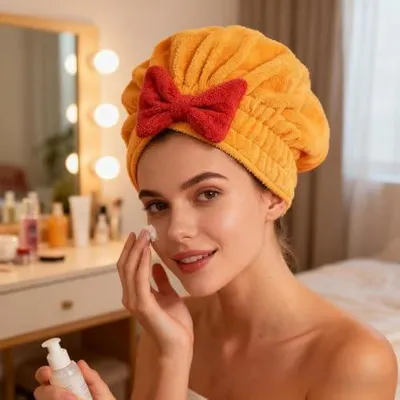 Produktbild von Tragbares Haartuch zum Wickeln, saugfähiges Haarhandtuch zum Baden und Duschen, schnelles Haartrocknen, Duschzubehör für Schwimmen, Urlaub und Zuhause