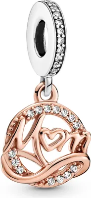 Produktbild von Pandora Moments Charm 789374C01 Two-tone Mum Silber 925 Rose Metall Klare Zirkonia