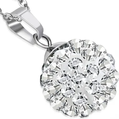 Produktbild von Damen Halskette Shamballa Anhänger Zirkonia Kristalle Autiga® silber-klar