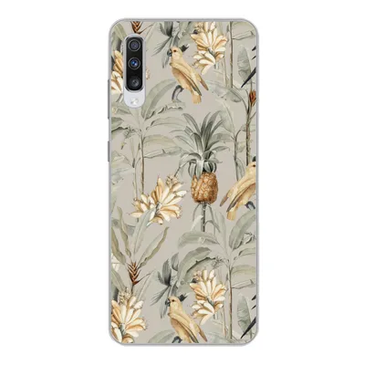 Produktbild von MuchoWow® Handyhülle Schutzhülle Hülle für Samsung Galaxy A70 Blume - Ananas - Vogel Silikon Softcase Handy Hülle - Schutzhaube