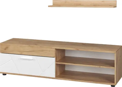 Produktbild von Lowboard & Regal Vicco Berno Goldkraft Eiche/Weiß mit 1 Klappe, Model 55461