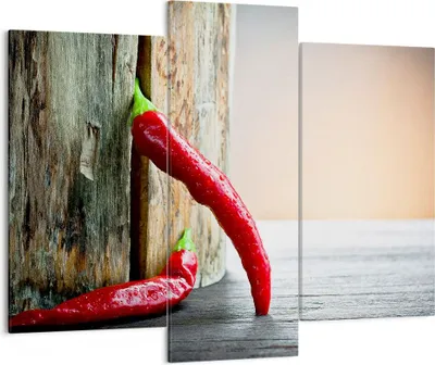 Produktbild von Bild auf Leinwand - Leinwandbild - Chili Gewürz Gemüse - 130x100cm - Wand Bild - Wanddeko - Leinwanddruck - Bilder - Kunstdruck - Wanddekoration - Leinwand bilder - Wandkunst - CB130x100-2264