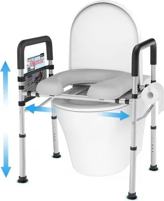 Produktbild von Famanu Erhöhte Toilette mit Handgriffen - Für Senioren und Personen mit Einschränkungen