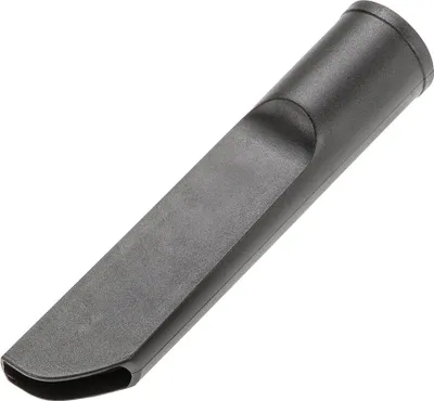 A black vacuum cleaner crevice tool is shown against a white background.