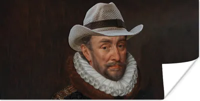 Produktbild von MuchoWow® Poster Wilhelm von Oranien - Hut - Gemälde 120x60 cm - Bild
