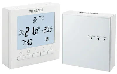 Draadloze thermostaat voor cv-ketel, 6-programma's, wit
