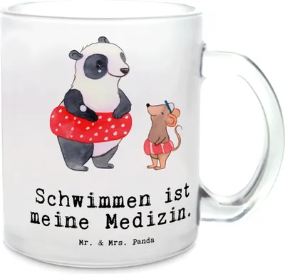 Produktbild von Mr. & Mrs. Panda Tee Tasse Otter Schwimmen - Transparent - Geschenk, Wassersport, Teetasse, Haferl, Pott, Häferl, Motivtasse, Schwimmkurs