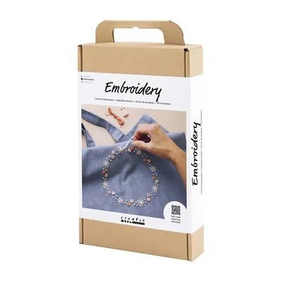 Produktbild von Creativ Company Stickerei Bastelset Tragetasche blau Starterset