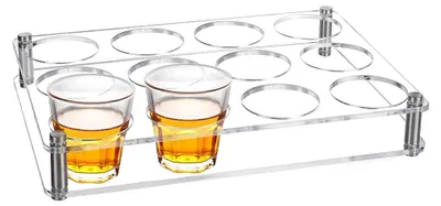 Acryl-Glashalter 12er-Set, durchsichtig, für Wein- und Biergläser, Ø 6,44 cm