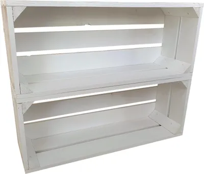 Produktbild von 2er Set Weiß Holzkisten 50 x 20 x 15 cm massive Weinkisten in vielen Farben zur Auswahl Holz Kisten Obstkisten Apfelkisten, holzregal.