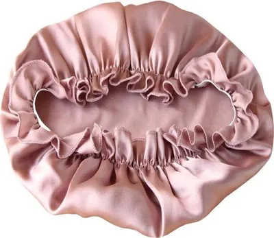 Produktbild von Bonbonfarbene Satin-Schlafmütze, echte Seidenhaube, Badmütze, Haushut, Ohrschutz-Hut, eine Größe