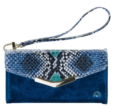 Produktbild von Mobilize Gelly Velvet Samsung Galaxy S9 Hülle Abnehmbare 2in1 Clutch - Royal Blue Snake