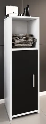 Produktbild von VCM Holz Midischrank Maße: H. 95 x B. 30 x T. 30 cm | 1 Drehtür und 1 offenes Fach - Zalo L