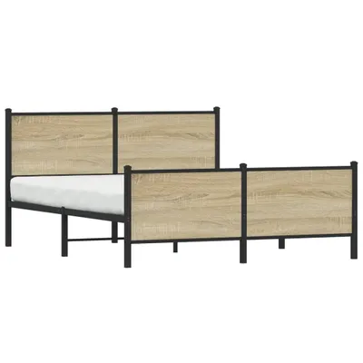 Obrázek produktu pro vidaXL Kovová postel bez matrace Sonoma dub 140x200 cm