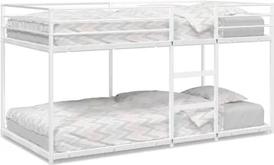 Obrázek produktu pro vidaXL Patrová postel bez matrace bílá 100x190 cm ocelová