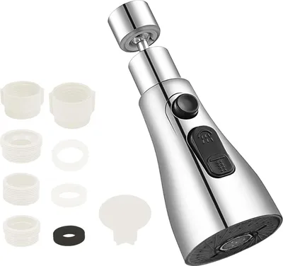 Obrázok produktu pre Nástavec na vodovodné kohútiky do kuchyne, 360° otočné perlátory pre vodovodné kohútiky, multifunkčná sprchová hlavica pre kuchynské vodovodné kohútiky, nástavec na vodovodné kohútiky Txeouse s 3 režimami výtoku vody pre kuchynské/kúpeľňové vodovodné kohútiky