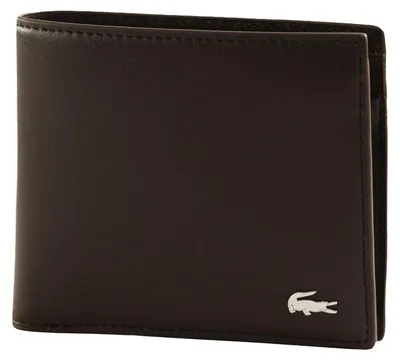 Image de LACOSTE Cuir porte-monnaie FG Billfold & Coin Coffee Bean marron foncé