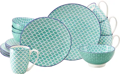 Obrázok produktu pre CreaTable, 24781, stredomorská petrolová farba, 16-dielna sada, kamenina