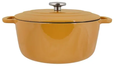 Obrázek produktu pro Hrnek z emailované litiny s pokličkou 28 cm Zlatý Fontestic Cosy & Trendy 3311528