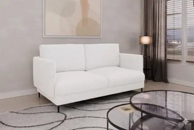 Productafbeelding van Bank Designersofa HELMER, 2-zits, bekleding: stof Baloo, kleur: wit