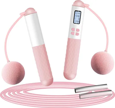 Productafbeelding van Famanu Springtouw met digitaal display en LCD-scherm - Roze
