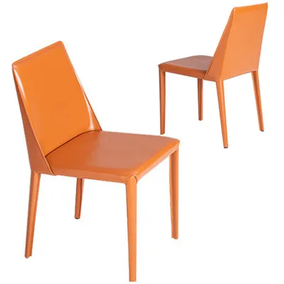 Immagine prodotto di Poltrona sedia da pranzo sedia da scrivania sedia da ufficio sedia da salotto sedia da ufficio con schienale imbottito sedia sedia 2 pezzi set arancione 45*45*81cm