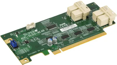 Productafbeelding van Supermicro AOC-SLG3-4E4R-O, interne NVMe-hostbusadapter met vier poorten, Gen-3, 12,8 GB/s