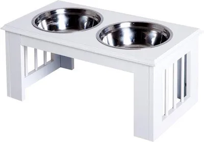 Productafbeelding van Hondenvoerbak, antislip, 58,4 x 30,5 x 25,4 cm, wit, 2 liter per voerbak