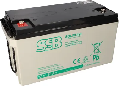 Obrázok produktu pre SSB olovená batéria SBL 80-12i AGM batéria M6 skrutkové pripojenie - 12V 80Ah