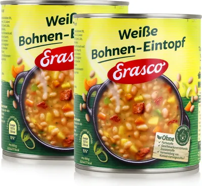 Produktbild von Erasco weiße Bohnen-Eintopf 800g Fertigessen (2er Pack)