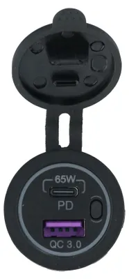 Produktbild von Carpoint Einbausteckdose USB-A/USB-C 65W Schnelllader