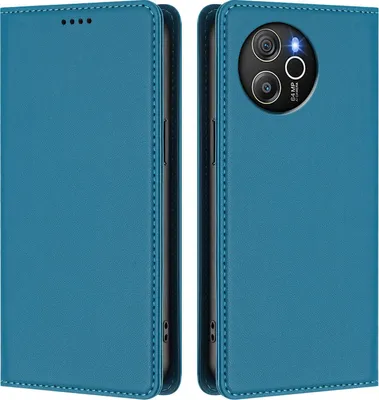 Immagine prodotto di Custodia in pelle per Blackview Shark 8 / Oscal Tiger 12, custodia flip magnetica in Finto cuoio con supporto Lake blu