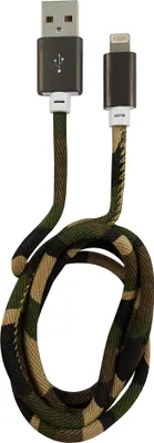 Produktbild von LC-Power LC-C-USB-LIGHTNING-1M-5, 1 m, Lightning, USB A, Männlich, Männlich, Camouflage, Grün