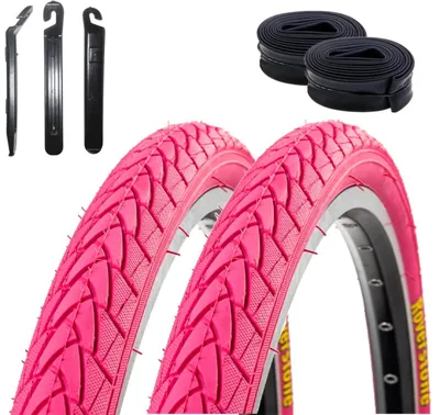 Produktbild von 2 x Roverstone Fahrradreifen 28 x 1,40 (37-622) Rosa + 2 Schläuche AV inkl. Reifenheber