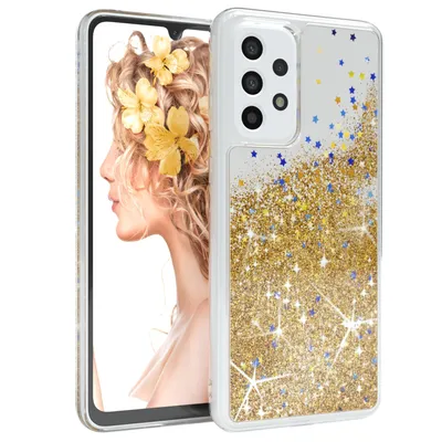 Produktbild von EAZY CASE - Glitzer Hülle kompatibel mit  Samsung Galaxy A33 5G Glitzer Schutzhülle, Soft Case, Backcover Transparent mit Motiv